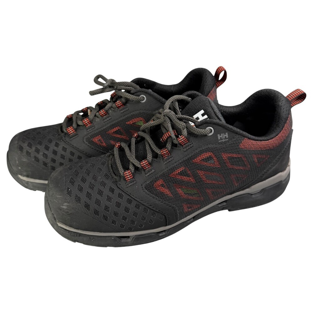 Helly Hansen Mens 11 Safety Shoes HH Workwear w/Air Orthotic Black Red CSA EH PR